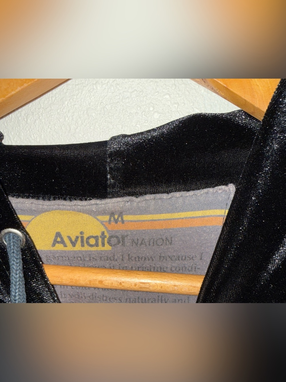 AVIATOR NATION Classic Velvet Sweatsuit Matching Set in Black Size Medium - Picture 6 of 14
